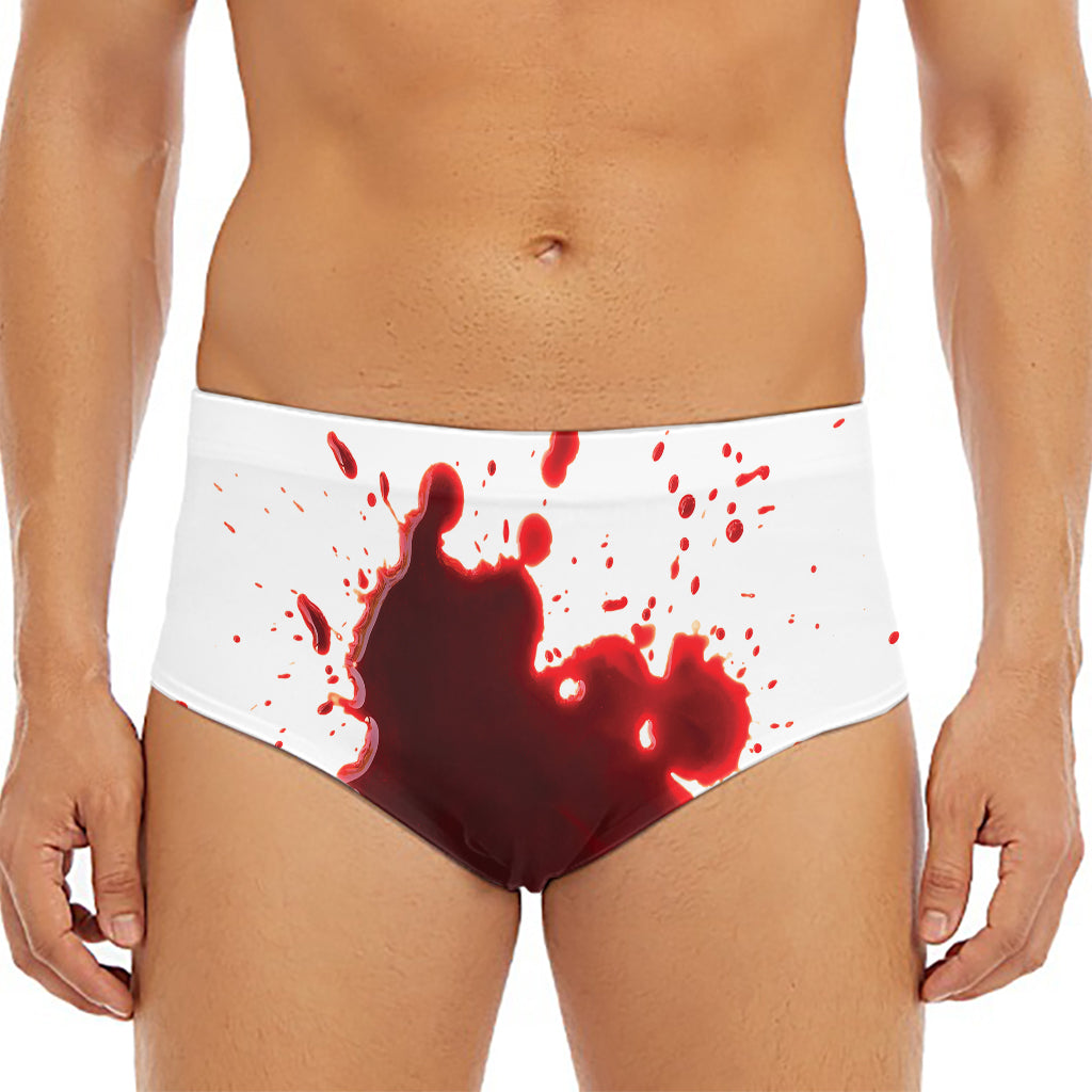 Blood Splashed Print Men's Triangle Swim Briefs