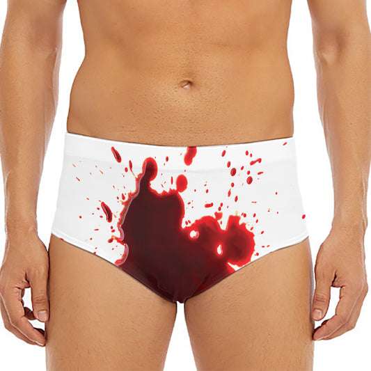 Blood Splashed Print Men's Triangle Swim Briefs