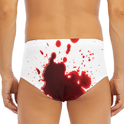 Blood Splashed Print Men's Triangle Swim Briefs