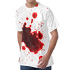 Blood Splashed Print Men's Velvet T-Shirt