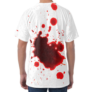 Blood Splashed Print Men's Velvet T-Shirt