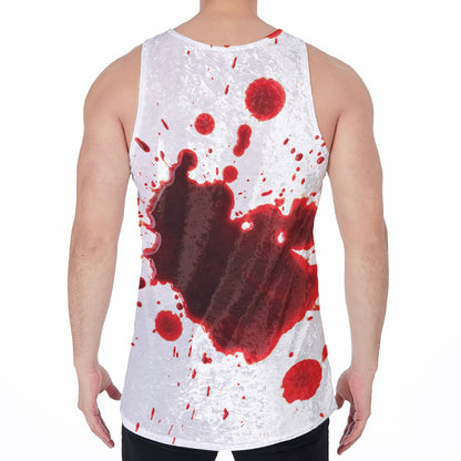 Blood Splashed Print Men's Velvet Tank Top