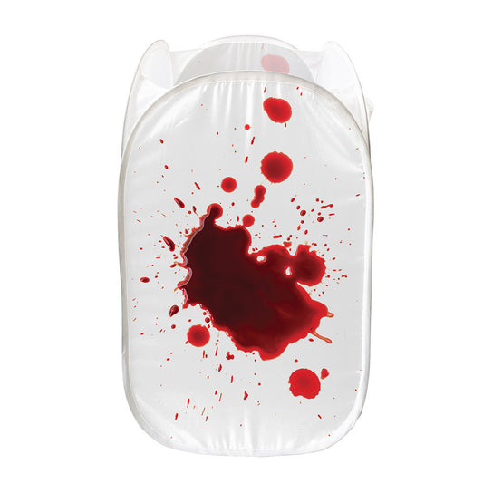 Blood Splashed Print Mesh Laundry Hamper