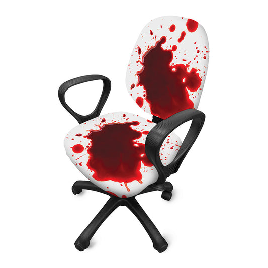 Blood Splashed Print Office Chair Cover