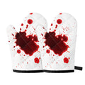 Blood Splashed Print Oven Mitts