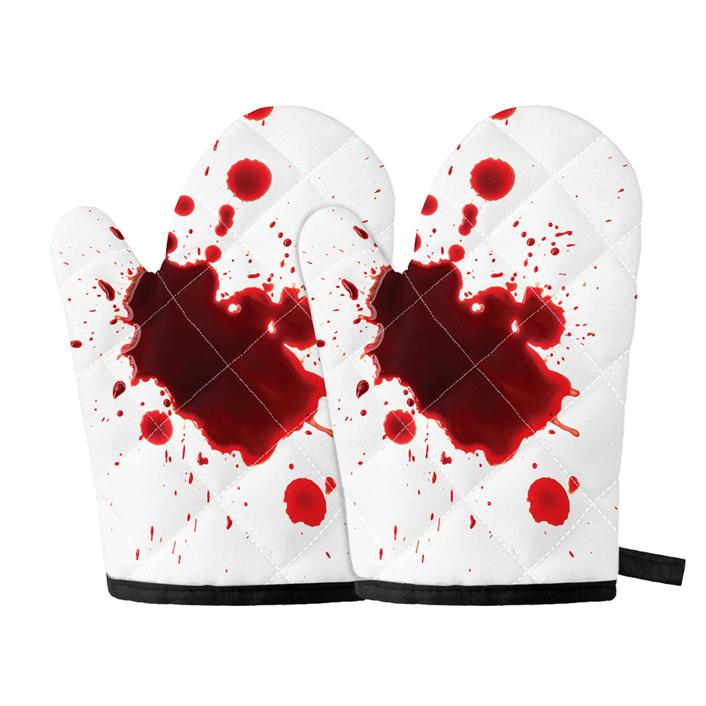 Blood Splashed Print Oven Mitts