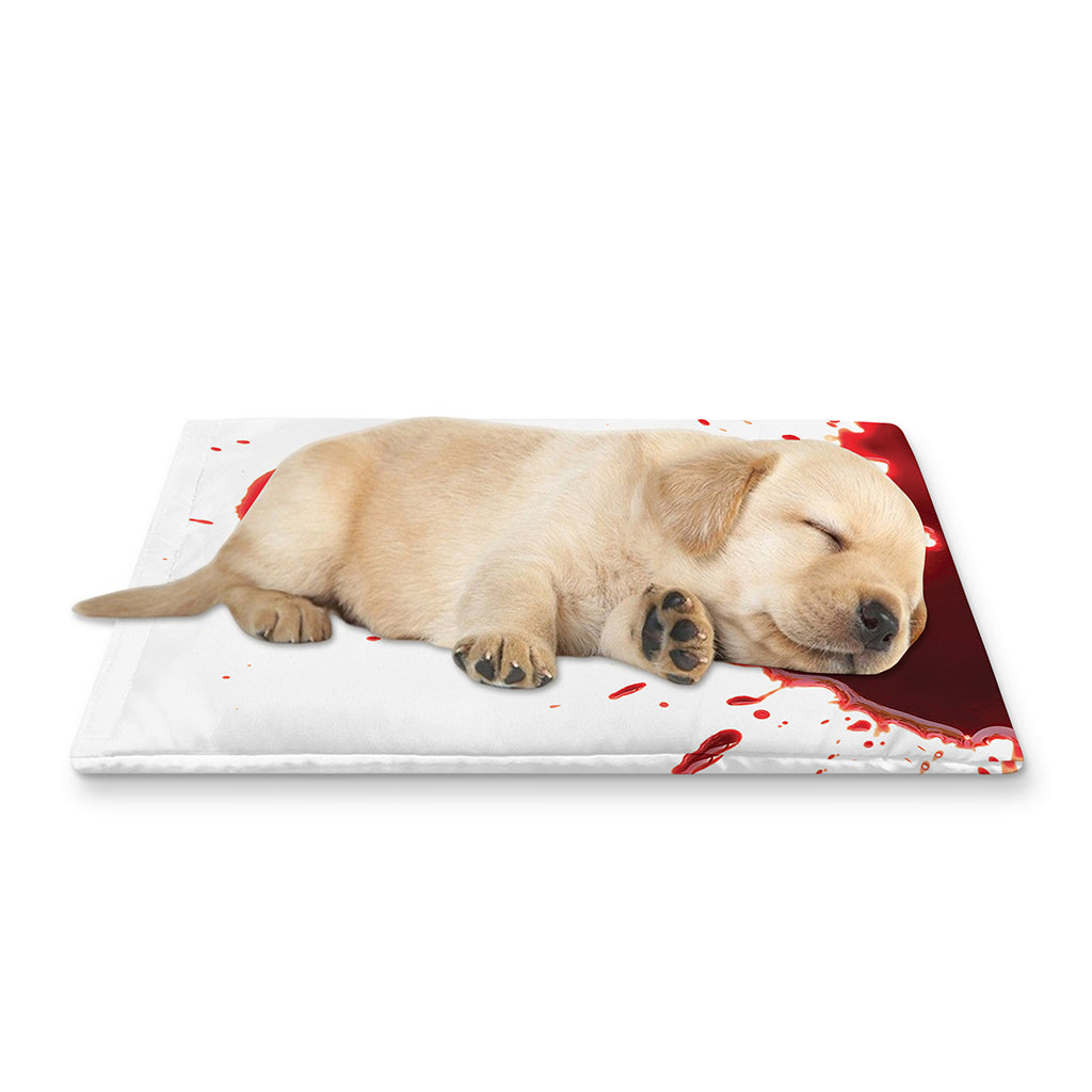 Blood Splashed Print Pet Cooling Mat Cover