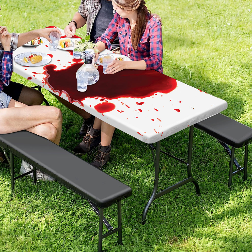 Blood Splashed Print Picnic Table Cover
