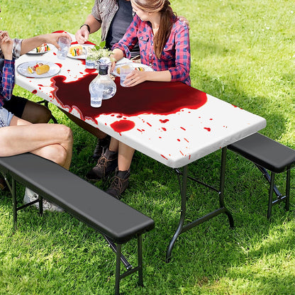 Blood Splashed Print Picnic Table Cover