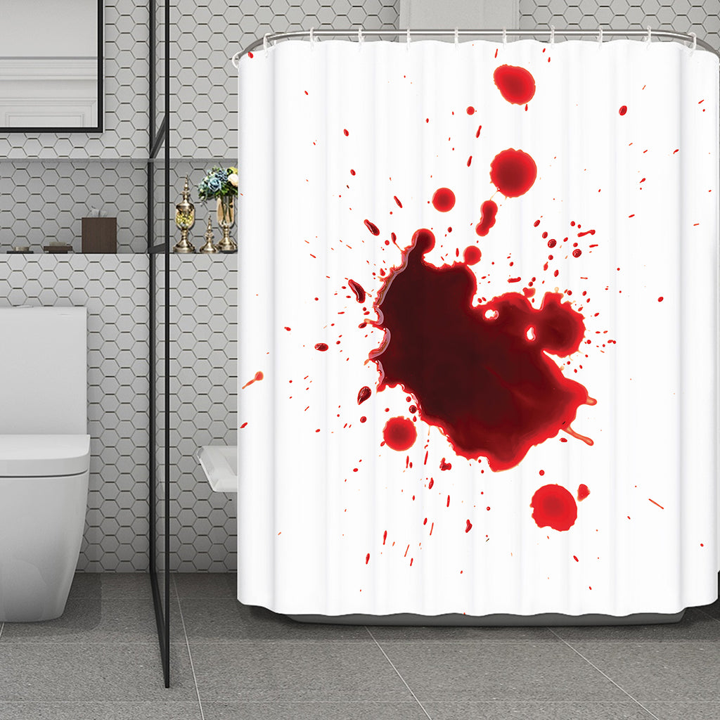 Blood Splashed Print Polyester Shower Curtain