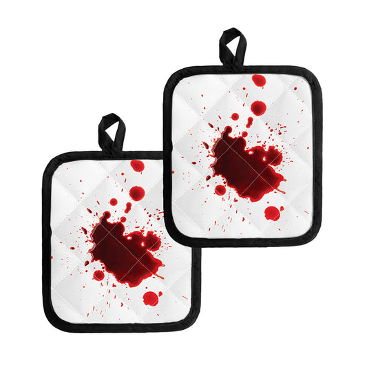 Blood Splashed Print Pot Holders