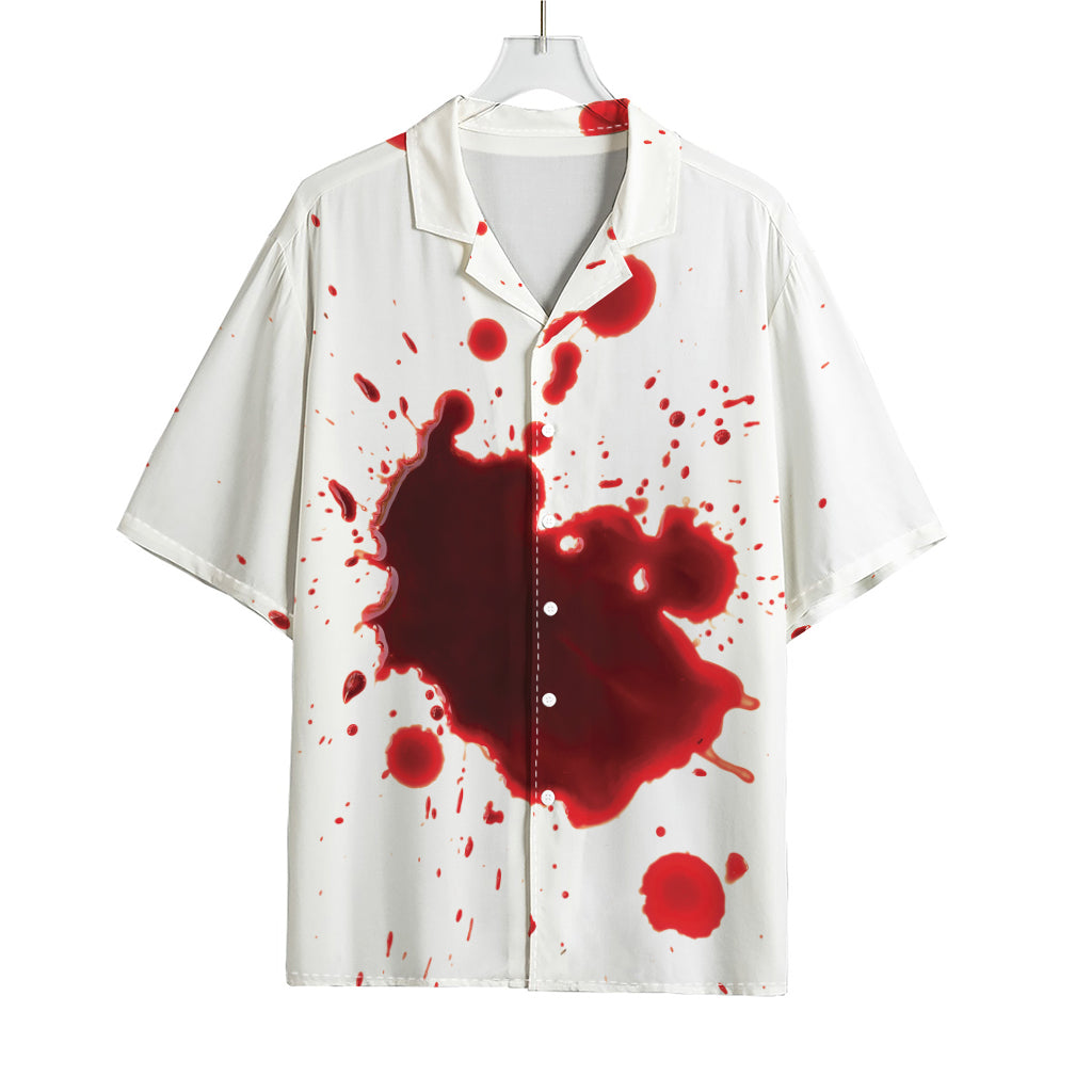 Blood Splashed Print Rayon Hawaiian Shirt