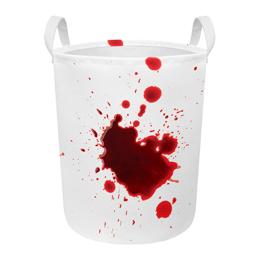 Blood Splashed Print Round Laundry Basket