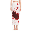 Blood Splashed Print Side Slit Maxi Skirt