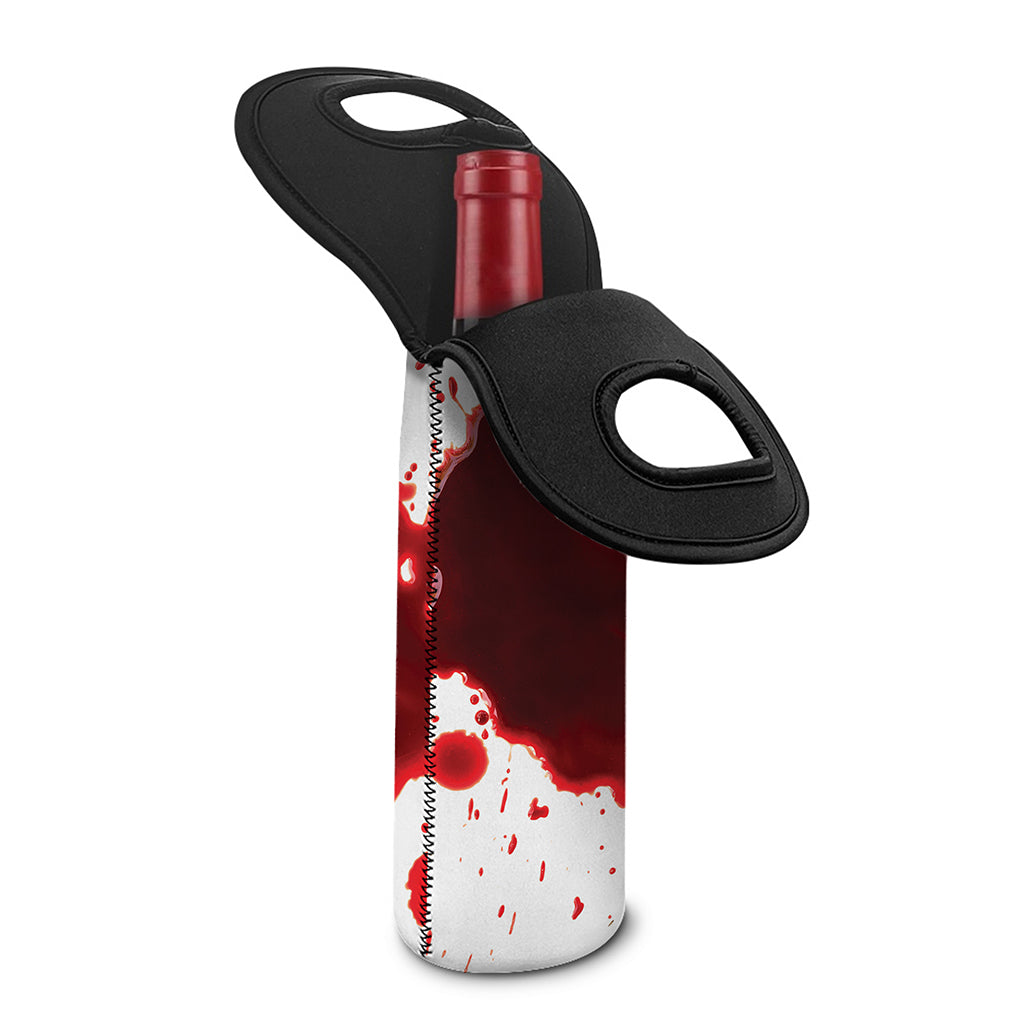 Blood Splashed Print Single Neoprene Wine Tote