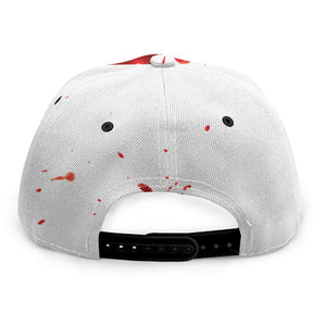 Blood Splashed Print Snapback Cap