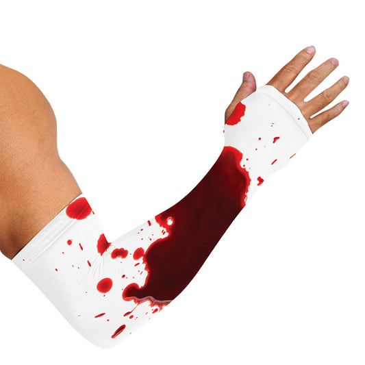 Blood Splashed Print Sun Protection Arm Sleeves