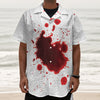 Blood Splashed Print Textured Short Sleeve Shirt