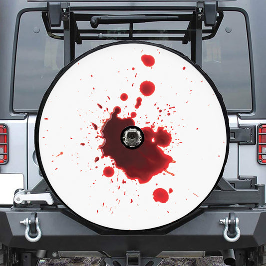 Blood Splashed Print Tire Cover With Camera Hole