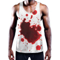 Blood Splashed Print Men's Workout Tank Top