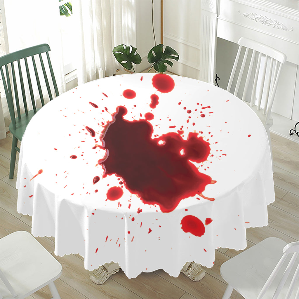 Blood Splashed Print Waterproof Round Tablecloth