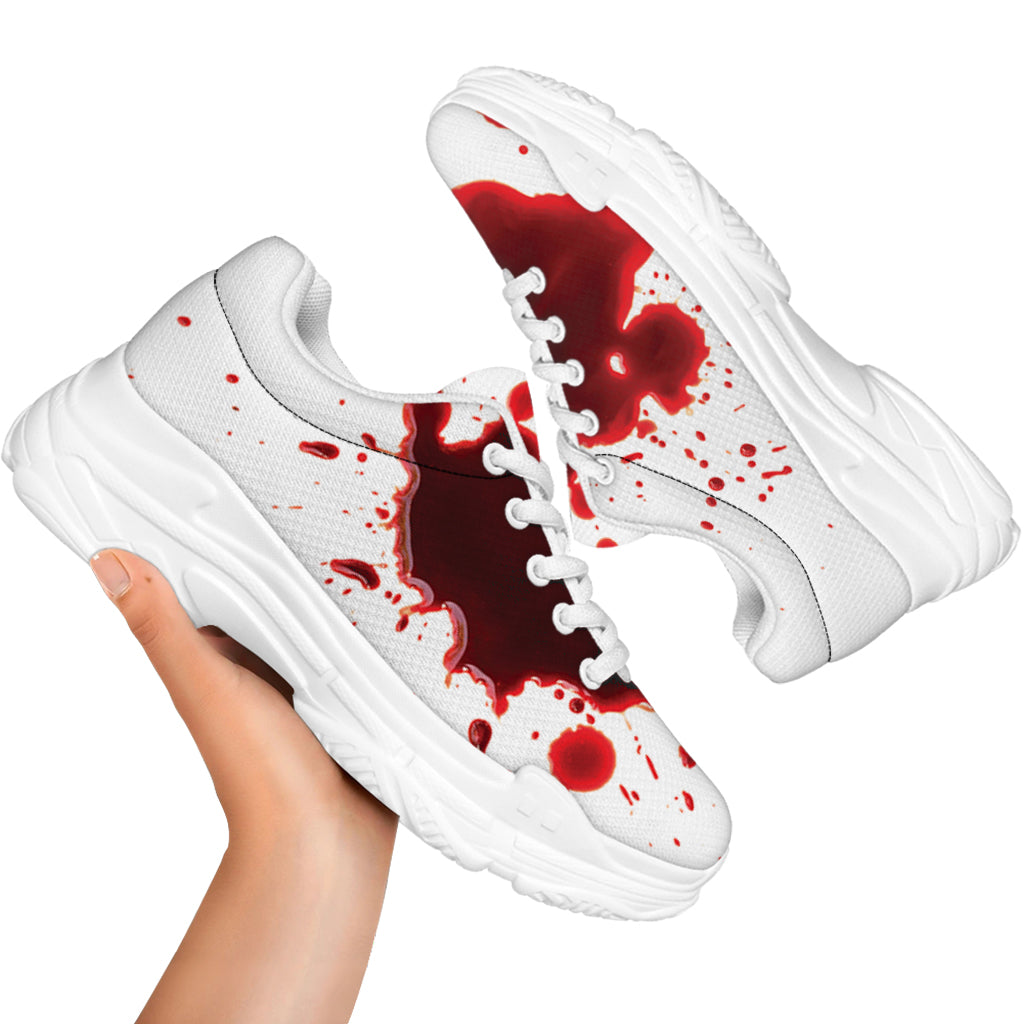 Blood Splashed Print White Chunky Shoes