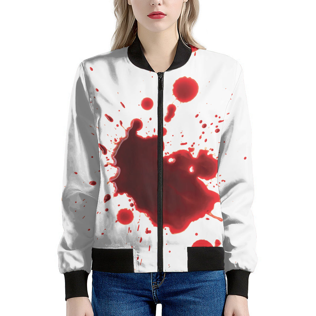 Blood Splashed Print Women's Bomber Jacket