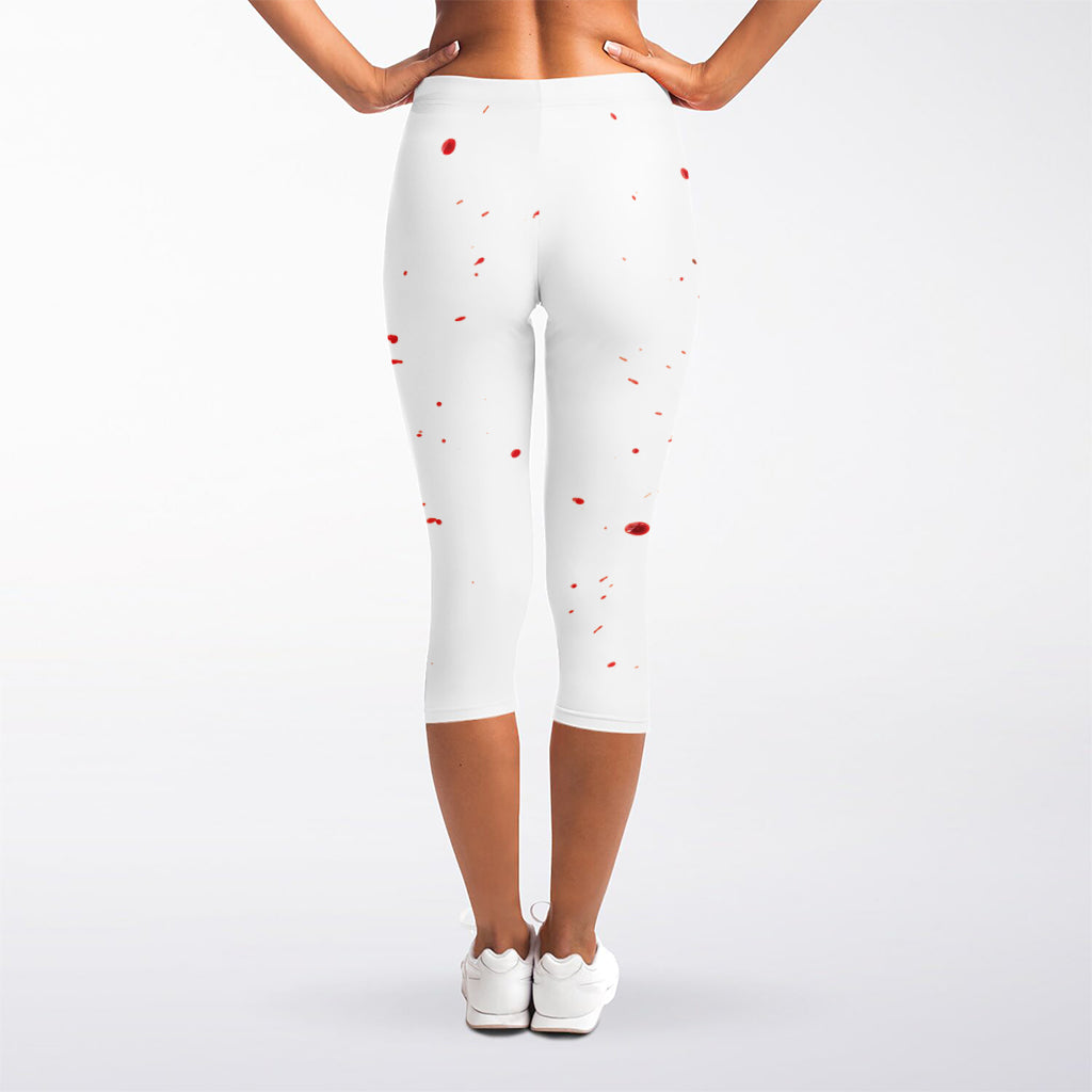 Blood Splashed Print Women's Capri Leggings