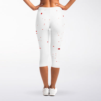 Blood Splashed Print Women's Capri Leggings