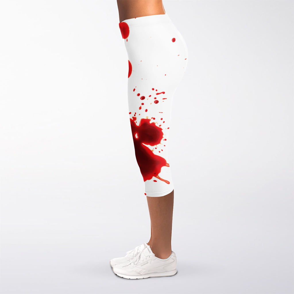 Blood Splashed Print Women's Capri Leggings