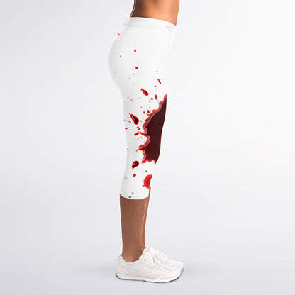 Blood Splashed Print Women's Capri Leggings