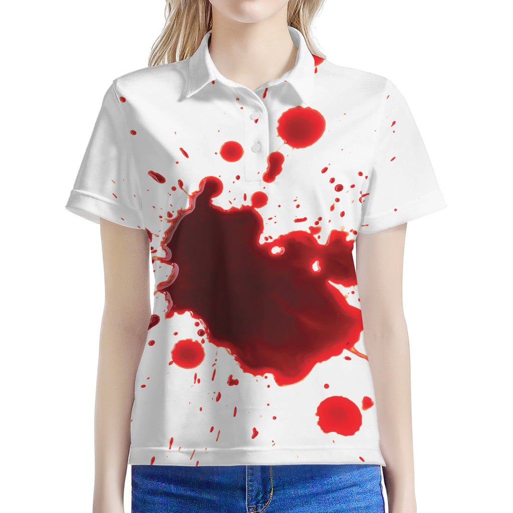 Blood Splashed Print Women's Polo Shirt