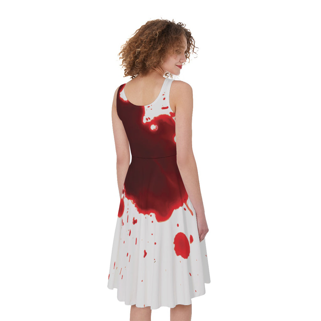 Blood Splashed Print Women's Sleeveless Dress