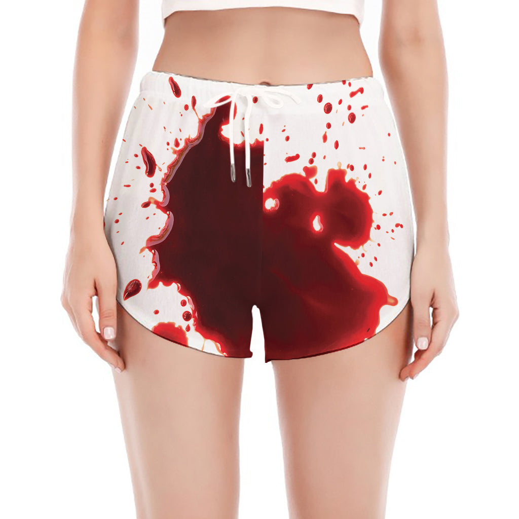 Blood Splashed Print Women's Split Running Shorts