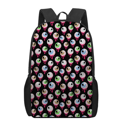 Bloody Eyeball Pattern Print 17 Inch Backpack
