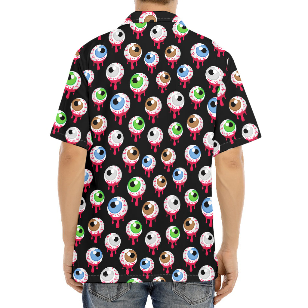 Bloody Eyeball Pattern Print Aloha Shirt