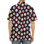 Bloody Eyeball Pattern Print Aloha Shirt