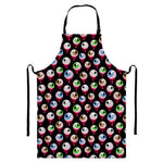 Bloody Eyeball Pattern Print Bib Apron With Pocket