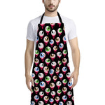 Bloody Eyeball Pattern Print Bib Apron With Pocket