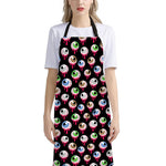 Bloody Eyeball Pattern Print Bib Apron With Pocket