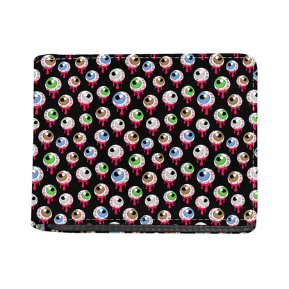 Bloody Eyeball Pattern Print Bifold Wallet