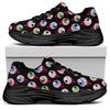 Bloody Eyeball Pattern Print Black Chunky Shoes