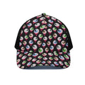 Bloody Eyeball Pattern Print Black Mesh Trucker Hat