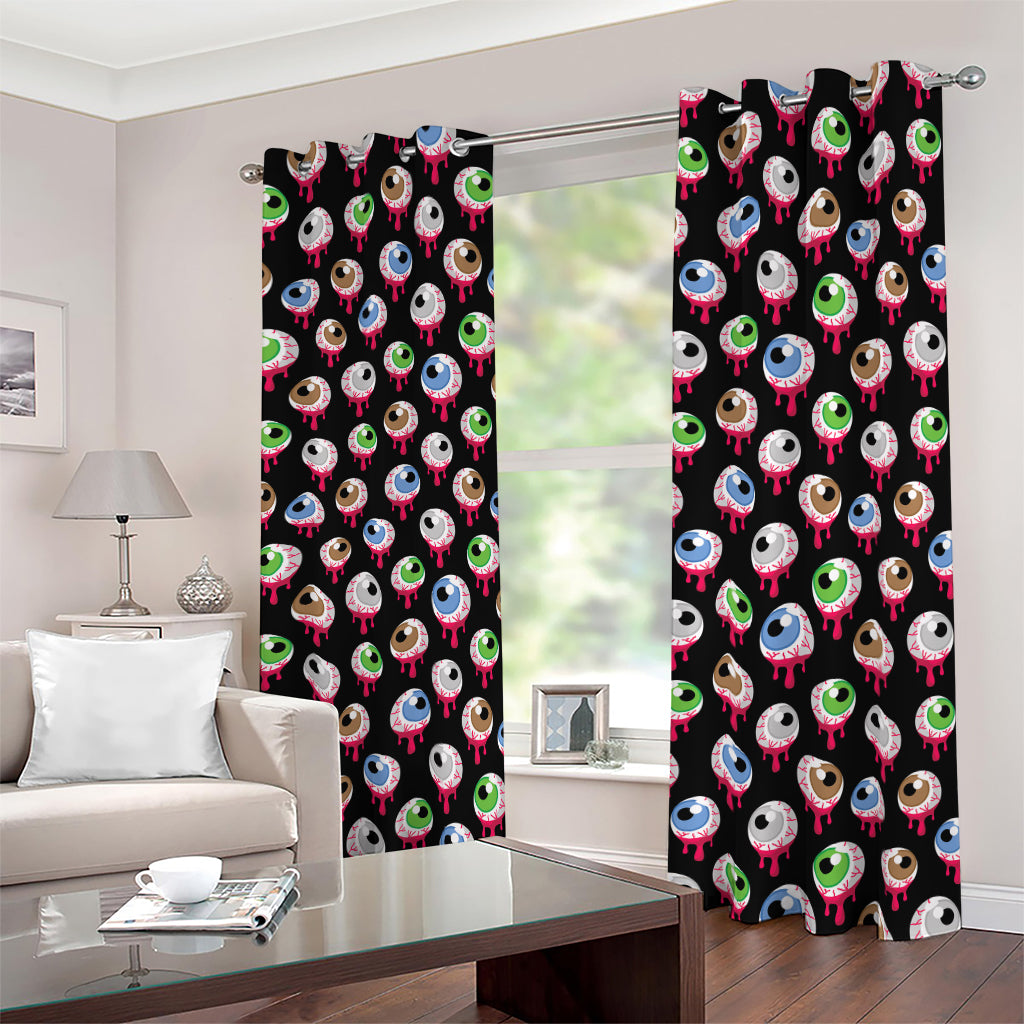 Bloody Eyeball Pattern Print Blackout Grommet Curtains