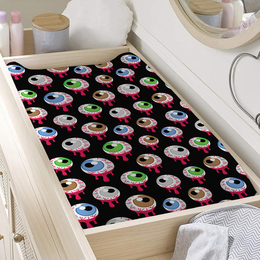 Bloody Eyeball Pattern Print Changing Pad Cover
