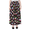 Bloody Eyeball Pattern Print Chiffon Maxi Skirt