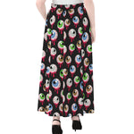 Bloody Eyeball Pattern Print Chiffon Maxi Skirt