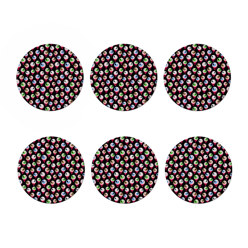 Bloody Eyeball Pattern Print Coaster Set