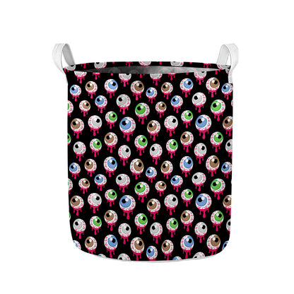 Bloody Eyeball Pattern Print Collapsible Laundry Basket