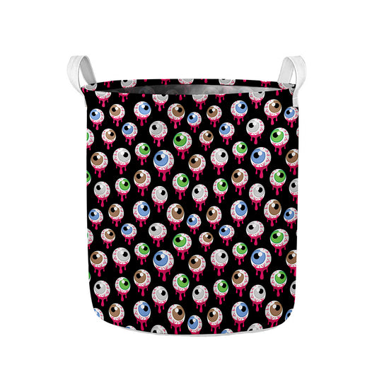 Bloody Eyeball Pattern Print Collapsible Laundry Basket
